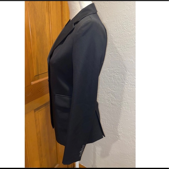 J. Crew Wool Lined Black Classic Blazer Jacket Sz 0 - Picture 3 of 8